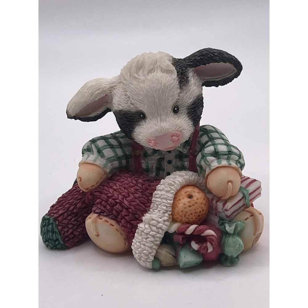 Mary's Moo Moos A Holly Jolly Christmas To You Cow Figurine Enesco 1994 115347